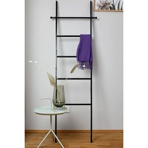 Suport pentru prosoape de baie, Wenko, Ladder Loft, 33 x 170 x 43 cm, bambus, negru imagine
