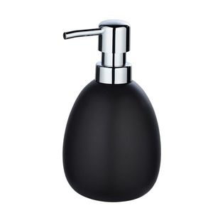 Dozator sapun lichid, Wenko, Polaris Black Matt, 390 ml, ceramica, negru imagine