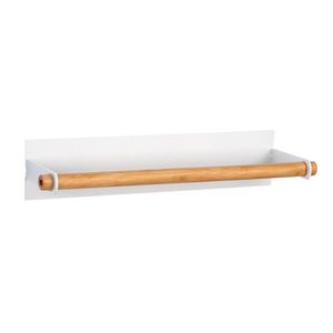 Suport magnetic pentru servetele de bucatarie, Wenko, Magna, 30 x 8 x 6 cm, metal/bambus, alb imagine