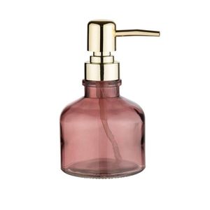 Dozator sapun lichid, Wenko, Atessa, 200 ml, 8 x 14 x 8 cm, sticla, roz imagine