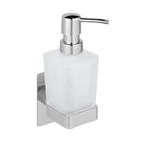 Dozator sapun lichid cu sistem Turbo-Loc®, Wenko, Genova Shine, 6.2 x 19.7 x 9 cm, inox/sticla imagine