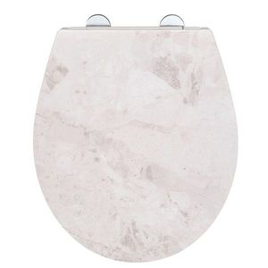 Capac de toaleta cu sistem automat de coborare, Wenko, Easy-Close White Marble, 38 x 44.5 cm, duroplast, multicolor imagine
