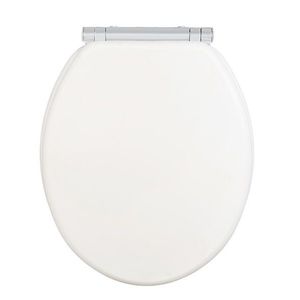 Capac de toaleta cu sistem automat de coborare, Wenko, Easy-Close Morra, 35 x 42 cm, mdf, alb mat imagine
