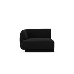 Modul canapea stanga 1 loc, Miley, Micadoni Home, BL, 92x85x74 cm, catifea, negru imagine