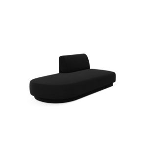 Modul canapea stanga 2 locuri, Miley, Micadoni Home, BL, 158x85x74 cm, catifea, negru imagine