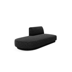 Modul canapea stanga 2 locuri, Miley, Micadoni Home, BL, 158x85x74 cm, poliester chenille, negru imagine