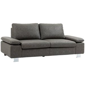HOMCOM Canapea moderna dubla de lux cu 2 locuri, canapea tapitata cu brate reglabile pentru camera de zi, birou, gri | AOSOM RO imagine