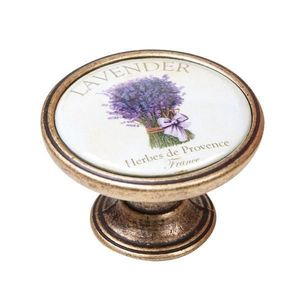 Buton pentru mobila, Lavender3 550BR48, finisaj alama antichizata, D: 37 mm - Maxdeco imagine