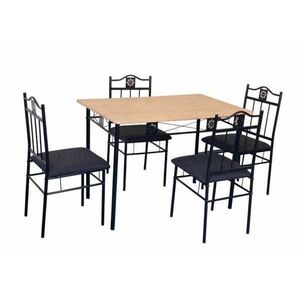 Set masa Berta cu 4 scaune, Negru, 110x70x76, UnicSpot imagine