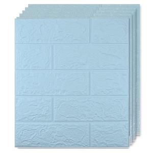 Set 50x Tapet Mic Caramida 3D Teno®, suprafata acoperire 6.63 mp, autoadeziv, waterproof, usor de montat, design modern, 38.5x34 cm, albastru imagine