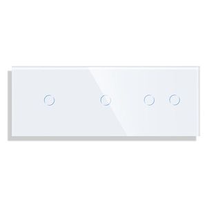Panou Intrerupator Simplu + Simplu + Dublu cu Touch din Sticla LUXION imagine