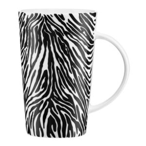 Cana Animal Zebra, Ambition, 430 ml, portelan, negru imagine