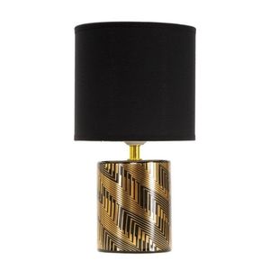 Lampa de masa Glam Dark, Mauro Ferretti, 1 x E27, 40W, Ø 15x28 cm, ceramica, negru/auriu imagine