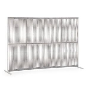 Paravan despartitor pentru gradina/terasa Paxson, Bizzotto, 180 x 30 x 120 cm, aluminiu/tesatura olefin, alb/gri imagine