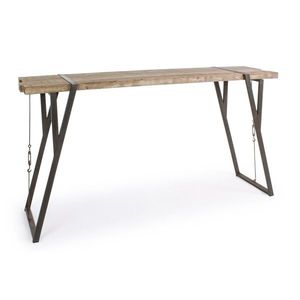 Masa pentru bar Blocks, Bizzotto, 200 x 54 x 110 cm, lemn de brad/otel imagine
