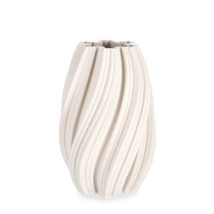 Vaza Joleen, Bizzotto, Ø20 x 31 cm, ceramica imprimata 3D, interior rezistent la apa, bej imagine