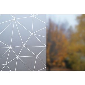 Autocolant geam Vénilia Polygon, static/fara adeziv, efect geam sablat, model geometric, semitransparent/alb, 45cmx1.5m imagine
