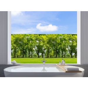 Autocolant geam Vénilia Forest, static/fara adeziv, tip bordura decorativa, model padure, verde, 67.5cmx1.5m imagine