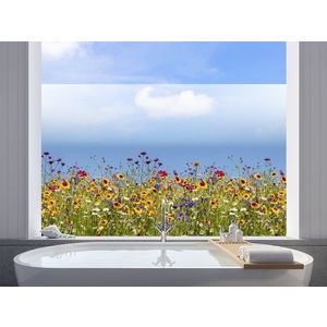 Autocolant geam Vénilia Spring Flowers, static/fara adeziv, tip bordura decorativa, model floral, multicolor, 67.5cmx1.5m imagine
