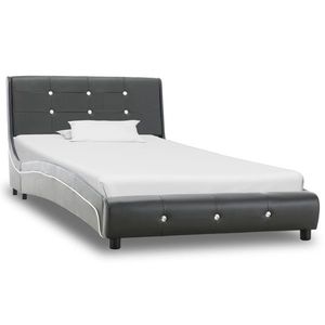 vidaXL Cadru de pat, gri, 90 x 200 cm, piele artificială imagine