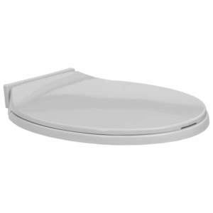 vidaXL Capac WC cu închidere silențioasă, gri deschis, oval imagine