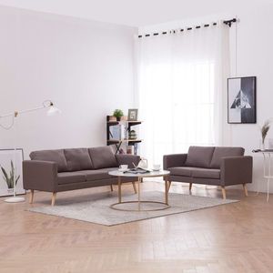 Canapea cu 5 locuri, gri taupe, material textil imagine