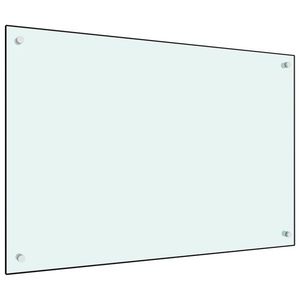 vidaXL Panou antistropi de bucătărie, alb, 90x60 cm, sticlă securizată imagine