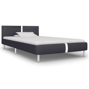 vidaXL Cadru de pat, negru, 90 x 200 cm, piele ecologică imagine
