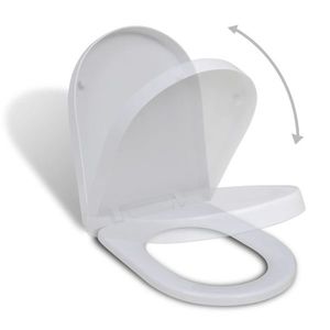 vidaXL Capac WC cu închidere silențioasă, alb, pătrat imagine