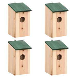 vidaXL Căsuțe de păsări, 4 buc., 12x12x22 cm, lemn imagine