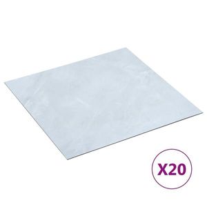 vidaXL Plăci de pardoseală autoadezive 20 buc. alb marmură PVC 1, 86 m² imagine