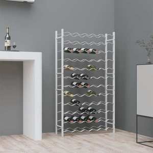 vidaXL Suport sticle de vin pentru 72 sticle, alb, metal imagine