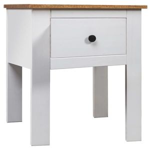 vidaXL Noptieră, alb, 46 x 40 x 57 cm, lemn de pin, gama Panama imagine