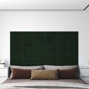 vidaXL Panouri de perete 12 buc. verde închis 30x15 cm catifea 0, 54 m² imagine