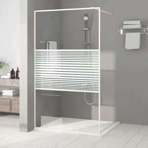 vidaXL Perete de duș walk-in, alb, 115x195 cm, sticlă ESG transparentă imagine