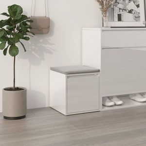 vidaXL Cutie cu sertar, alb extralucios, 40, 5x40x40 cm, lemn compozit imagine