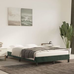 vidaXL Cadru de pat, verde închis, 120x200 cm, catifea imagine