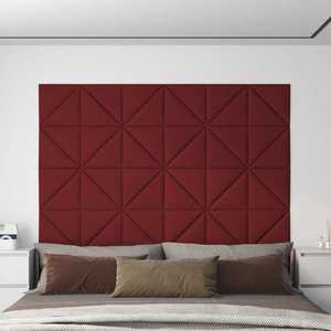 vidaXL Panouri de perete, 12 buc., roșu vin, 30x30 cm, textil, 0, 54 m² imagine