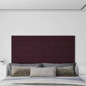vidaXL Panouri de perete 12 buc. violet 90x15 cm textil 1, 62 m² imagine