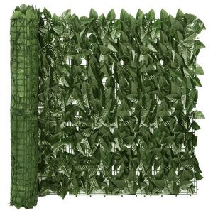 vidaXL Paravan de balcon, frunze verde închis, 600x75 cm imagine