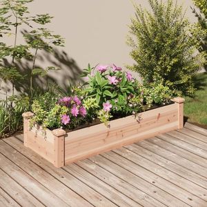 vidaXL Strat de grădină înălțat cu căptușeală, 120x45x25 cm, lemn brad imagine