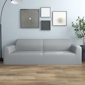 vidaXL Husă elastică pentru canapea cu 3 locuri poliester jerseu, gri imagine