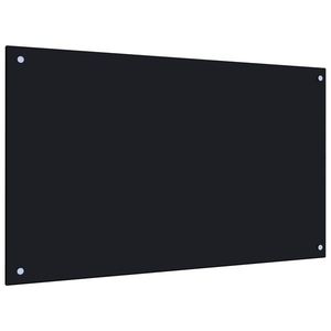 vidaXL Panou antistropi de bucătărie negru 100x60 cm sticlă securizată imagine