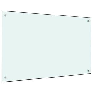vidaXL Panou antistropi de bucătărie, alb, 80x50 cm, sticlă securizată imagine