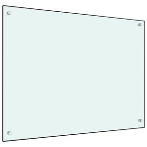 vidaXL Panou antistropi de bucătărie, alb, 80x60 cm, sticlă securizată imagine
