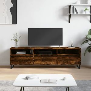 vidaXL Comodă TV, stejar fumuriu, 150x30x44, 5 cm, lemn prelucrat imagine