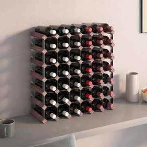 vidaXL Suport sticle de vin, 42 sticle, maro, lemn masiv de pin imagine