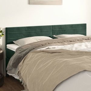 vidaXL Tăblii de pat, 2 buc, verde închis, 90x5x78/88 cm, catifea imagine