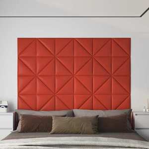 vidaXL Panouri de perete 12 buc. roșu 30x30 cm piele ecologică 0, 54 m² imagine