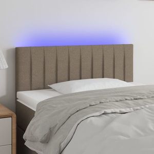 vidaXL Tăblie de pat cu LED, gri taupe, 90x5x78/88 cm, textil imagine